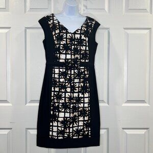New York and Company black pencil dress size 10 knee length cocktail party